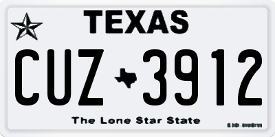 TX license plate CUZ3912