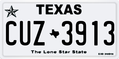 TX license plate CUZ3913