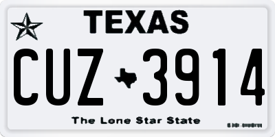 TX license plate CUZ3914