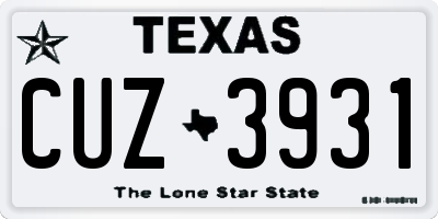 TX license plate CUZ3931