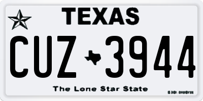 TX license plate CUZ3944