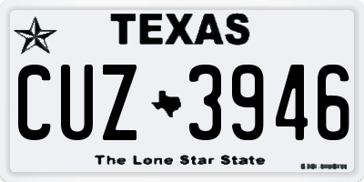 TX license plate CUZ3946