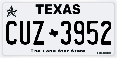 TX license plate CUZ3952