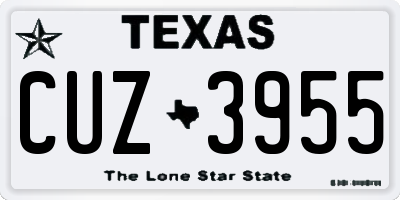 TX license plate CUZ3955