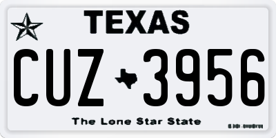 TX license plate CUZ3956