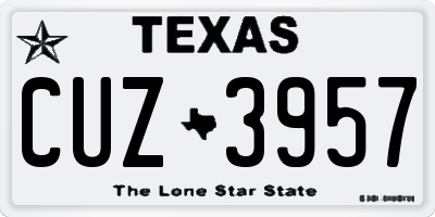 TX license plate CUZ3957