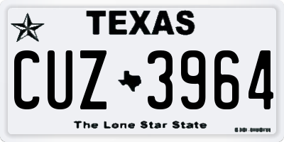 TX license plate CUZ3964