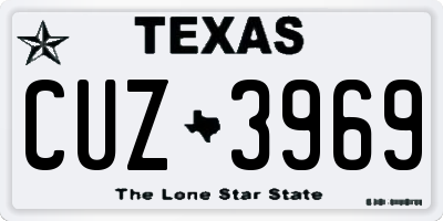 TX license plate CUZ3969