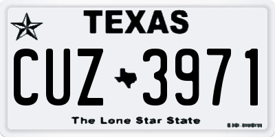 TX license plate CUZ3971
