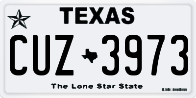 TX license plate CUZ3973