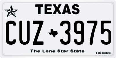 TX license plate CUZ3975