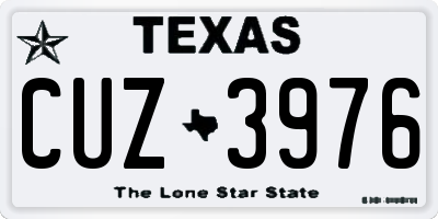 TX license plate CUZ3976