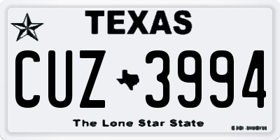 TX license plate CUZ3994
