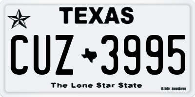 TX license plate CUZ3995