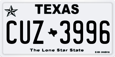 TX license plate CUZ3996
