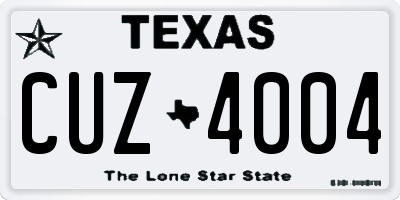 TX license plate CUZ4004