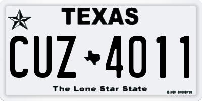 TX license plate CUZ4011