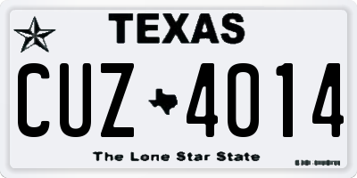 TX license plate CUZ4014
