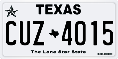 TX license plate CUZ4015