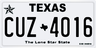 TX license plate CUZ4016