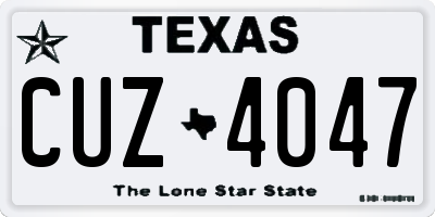 TX license plate CUZ4047