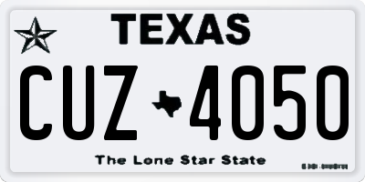 TX license plate CUZ4050