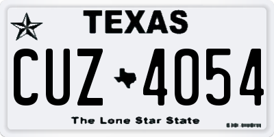 TX license plate CUZ4054