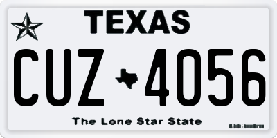 TX license plate CUZ4056