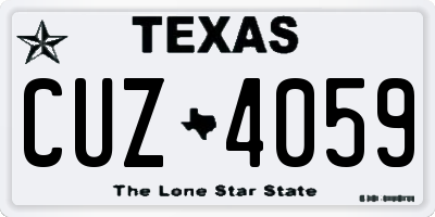TX license plate CUZ4059