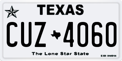 TX license plate CUZ4060