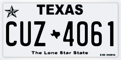 TX license plate CUZ4061