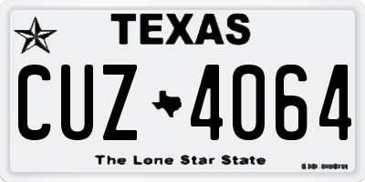 TX license plate CUZ4064