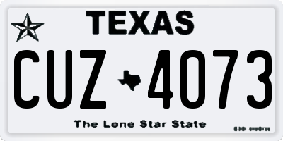 TX license plate CUZ4073