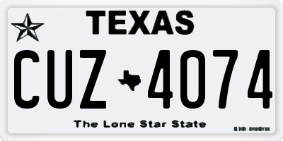 TX license plate CUZ4074