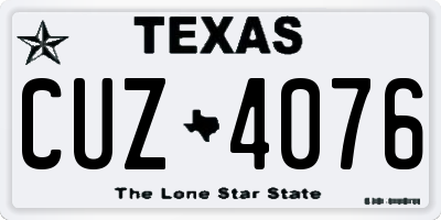 TX license plate CUZ4076