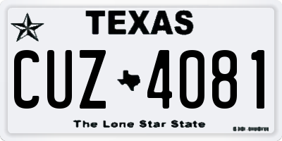 TX license plate CUZ4081