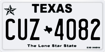 TX license plate CUZ4082