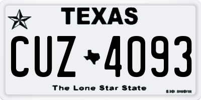 TX license plate CUZ4093