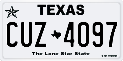 TX license plate CUZ4097