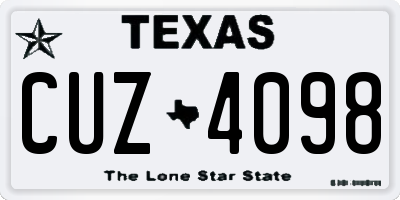 TX license plate CUZ4098