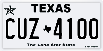 TX license plate CUZ4100