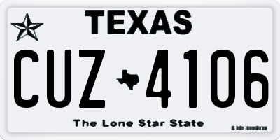 TX license plate CUZ4106