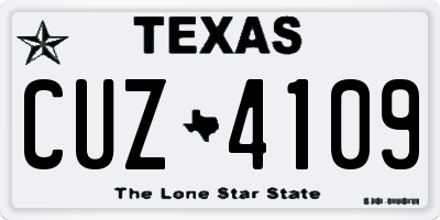 TX license plate CUZ4109