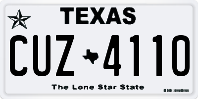TX license plate CUZ4110