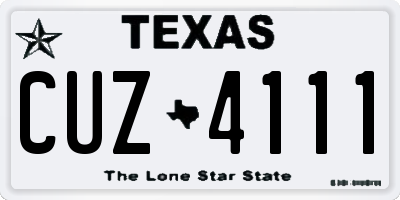 TX license plate CUZ4111