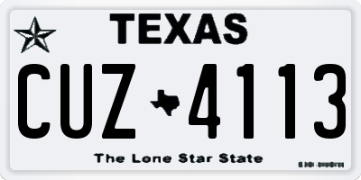 TX license plate CUZ4113