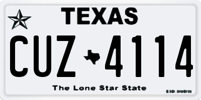TX license plate CUZ4114