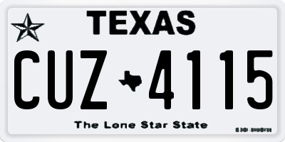 TX license plate CUZ4115