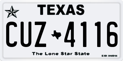 TX license plate CUZ4116