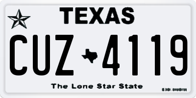 TX license plate CUZ4119